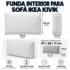 Funda interior para respaldo de sofá IKEA KIVIK 75x56x14 cm