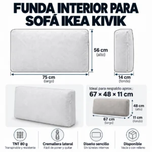 Funda interior para respaldo de sofá IKEA KIVIK 75x56x14 cm