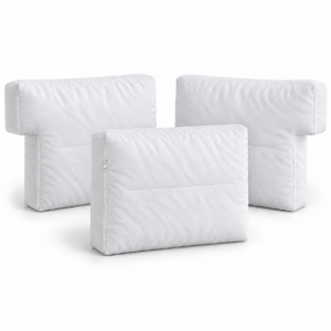 Pack de 3 fundas interiores de respaldo SUFUNDA compatibles con IKEA EKTORP de 3 plazas: 2 laterales con rebaje y 1 central, en TNT blanco