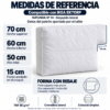 Medidas de referencia del respaldo lateral SUFUNDA Nº14 para EKTORP: 70 cm de ancho arriba, 60 cm abajo, 50 cm de alto y 15 cm de fondo