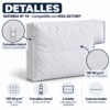 Detalles del respaldo lateral SUFUNDA Nº14 para EKTORP: TNT blanco de 80 g/m², cremallera lateral, dos túneles y costuras simples