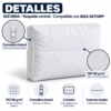Detalles del respaldo central SUFUNDA para EKTORP: TNT blanco de 80 g/m², cremallera lateral, dos túneles y costuras simples